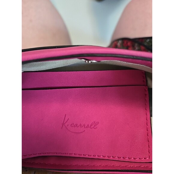 K. Carroll Ashley Crossbody Bag Purse Vegan Suede 2 Straps Guitar Floral - Picture 6 of 10